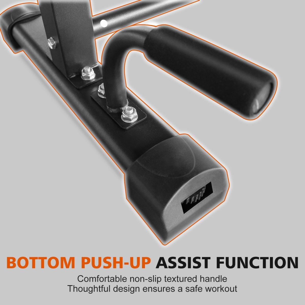 [Fahuac] Dip Bar Station Set, 6 Level Adjustable Pull Up Bars, 1200 lbs Heavy Duty Parallettes Bars, Dip Station with Extra Push Up Handles, Non-Slip Rubber Feet for Home Gym