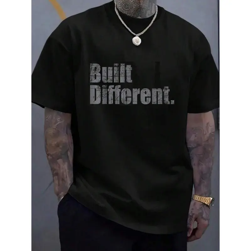 Built Different - Funny - Vintage T-Shirt Women's Men's Graphic Tee Causal Tops Fashion Tshirt Short Sleeve T-Shirt