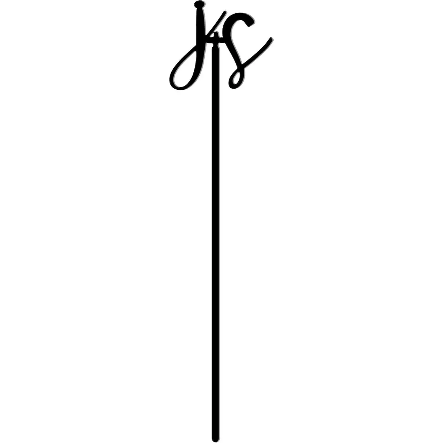 12-Piece Black Personalized Couple Monogram Utensils - Drink Stirrers, Swizzle Sticks, Wedding & Engagement Decor Party Favors with Couples Initials