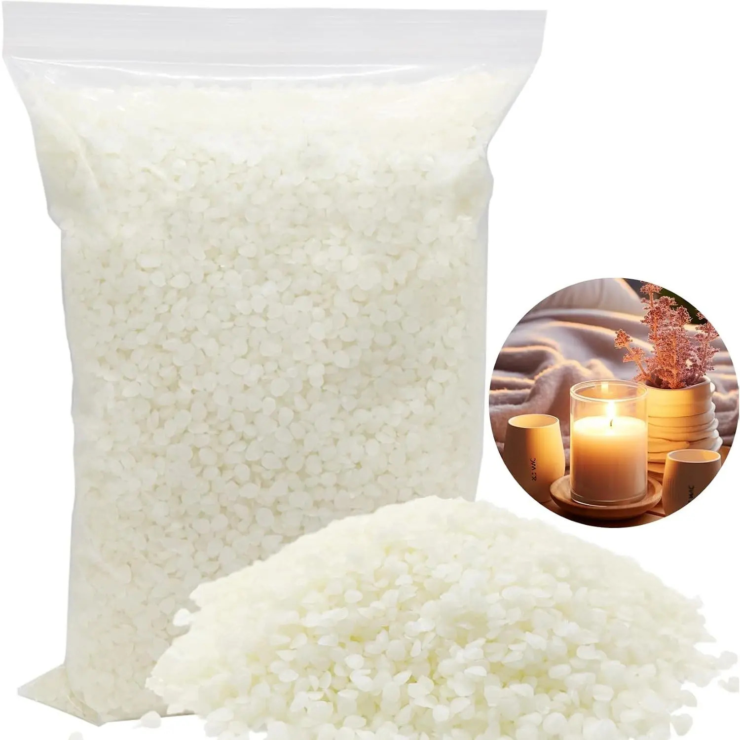 Yellow Beeswax Pellets - Pure Beeswax Pastilles,Beeswax Beads Bulk,Beeswax Candle Making,Wax Pellets,Beeswax Wax Beads,Wax Bulk for DIY Making Candles, Care,Soap Making Supplies (White)