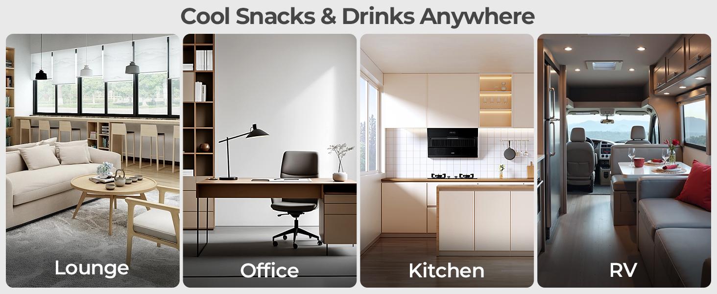 Kismile 3.2 Cu.Ft. Mini Fridge with Freezer Compact Energy-Saving Refrigerator for College Dorms & Offices Adjustable Thermostat Ultra-Quiet Operation 43dB