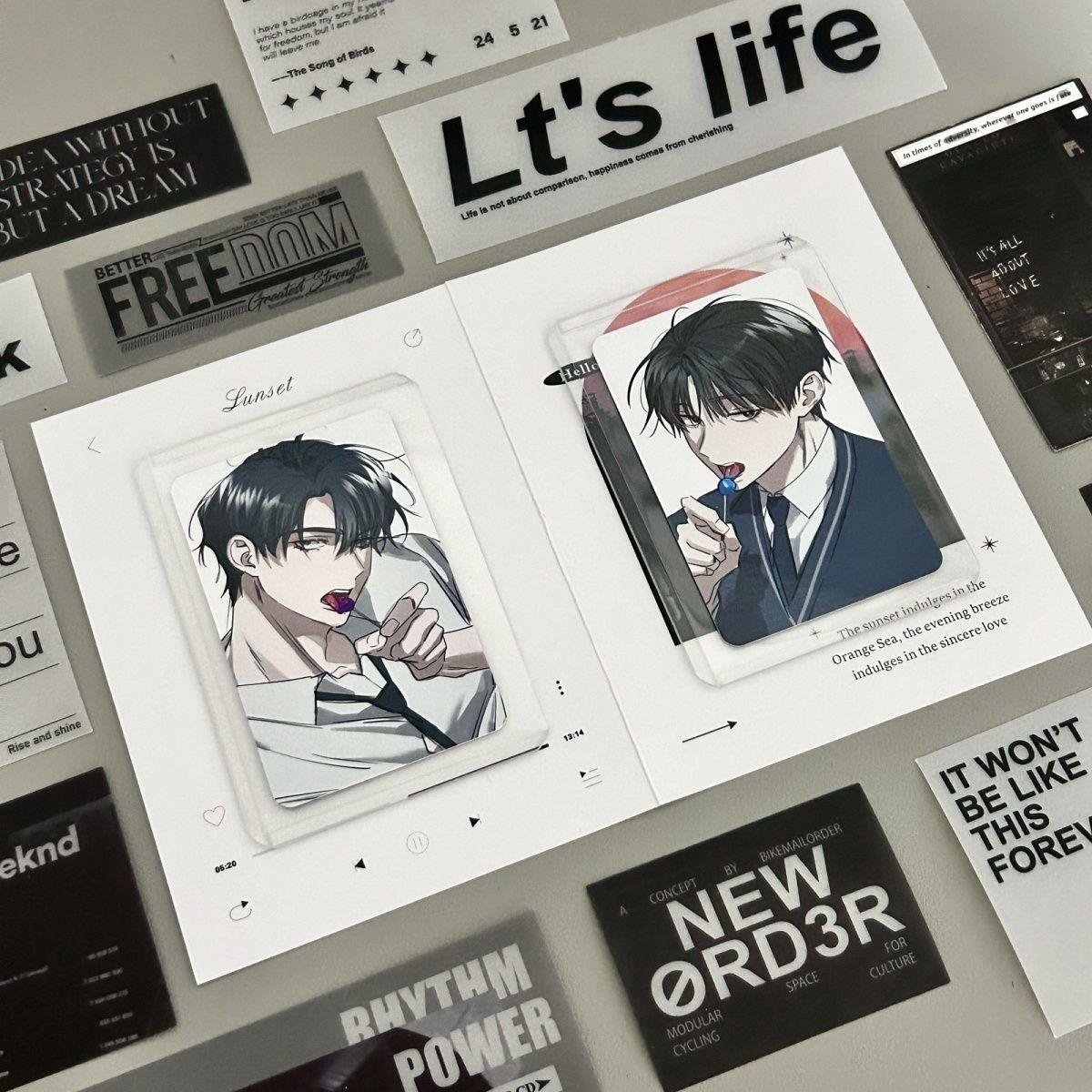 2 Pcs/set The Hunter Wants A Quiet Life Anime Lomo Card 3inch HD Photocard for Fans Friends Collection Cosplay Gift