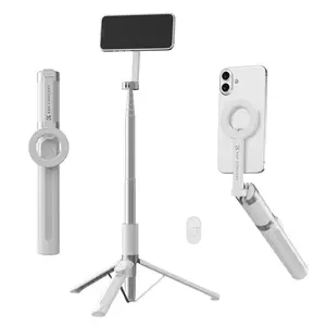 【DealsForYouDays】K&F CONCEPT Lightweight 71 inch Magnetic Selfie Stick Tripod, Portable Extendable Phone Stand with Bluetooth Remote, 3-Axis Adjustment Aluminium Vlog Rig Compatible with iPhone 17 16 15 14 Pro Max