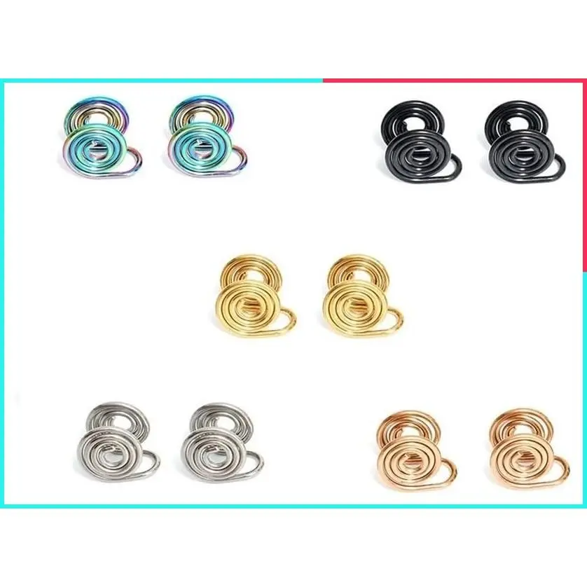 5 Pairs Non-Pierced Stainless Steel Spiral Earrings for Keloids Pressure Acupressure Clip