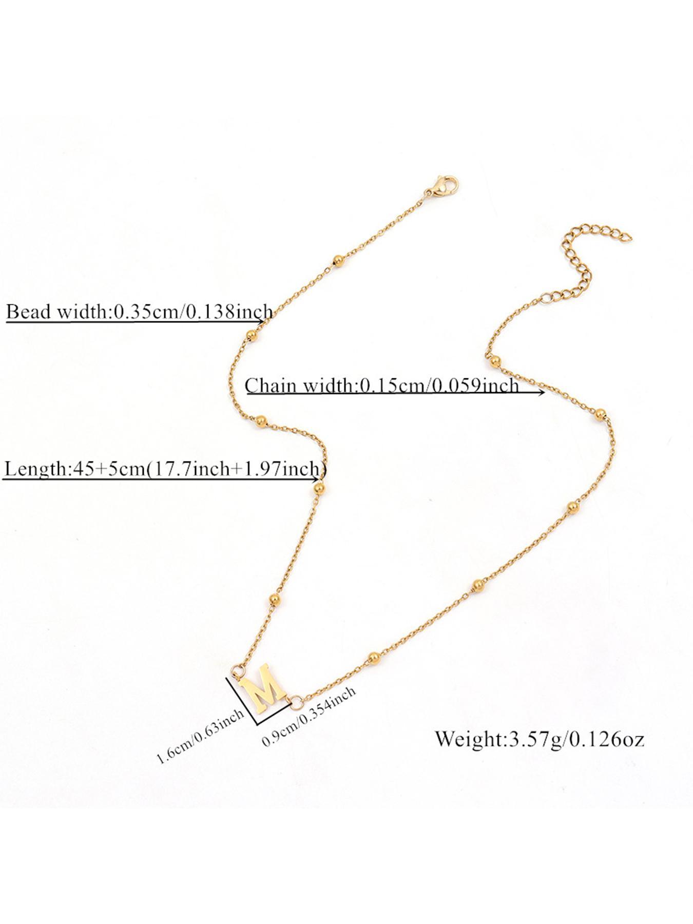 Fashion Letter Detail Charms Necklace, Minimalist Chain Necklace, Daily Wear Necklace, Personalized Initial Necklace for Women, Gifts for Her, Stainless Steel Initial Jewellery for Women, Jewelry Gifts, Fashionable Jewelry Accessories