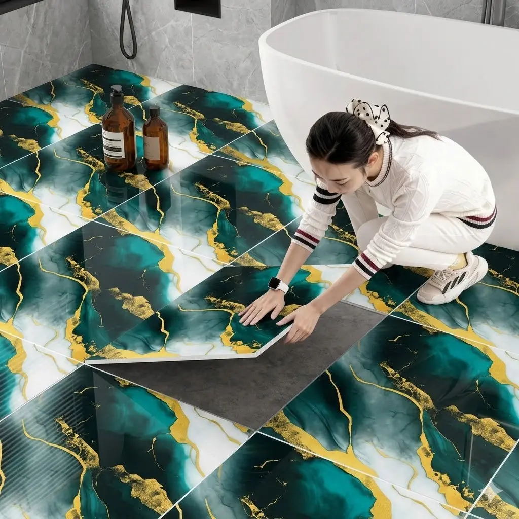 Thick 18 Mesh Foam Self-Adhesive Tiles, 20 Pieces Set, Marble Wall Panels, Portable Installation, Easy Peel and Stick, Home Decor for Living Room, Kitchen, Bedroom, Office