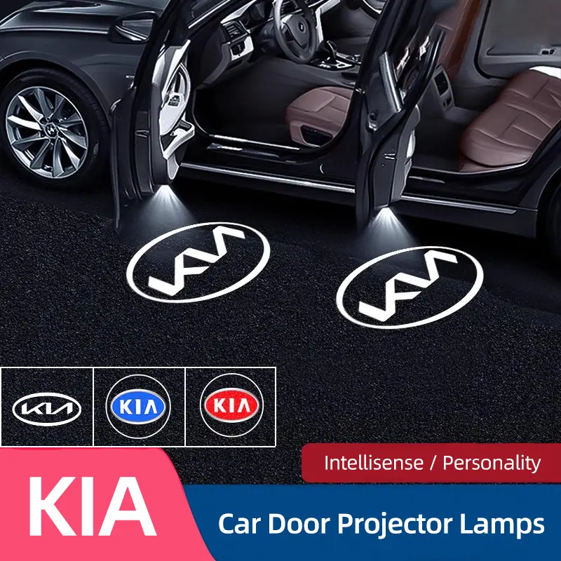 LED Car Door Welcome Light, Led Car Lights, HD car Logo Projector Easy Installation Fit For KIA K9 Sportage Niro K5 Carnival EV6 EV9 EV3 K8 Stinger Forte Ceed Cerato Sorento RIO Picanto Proceed Soul Cadenza Borrego Ray EV