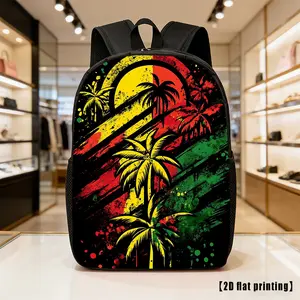 Reggae music style lightweight large-capacity unisex backpack, featuring adjustable shoulder straps and side pockets, suitable for daily leisure, commuting, and various uses. It is an ideal choice for hiking, mountaineering, adventure, and as a laptop bag