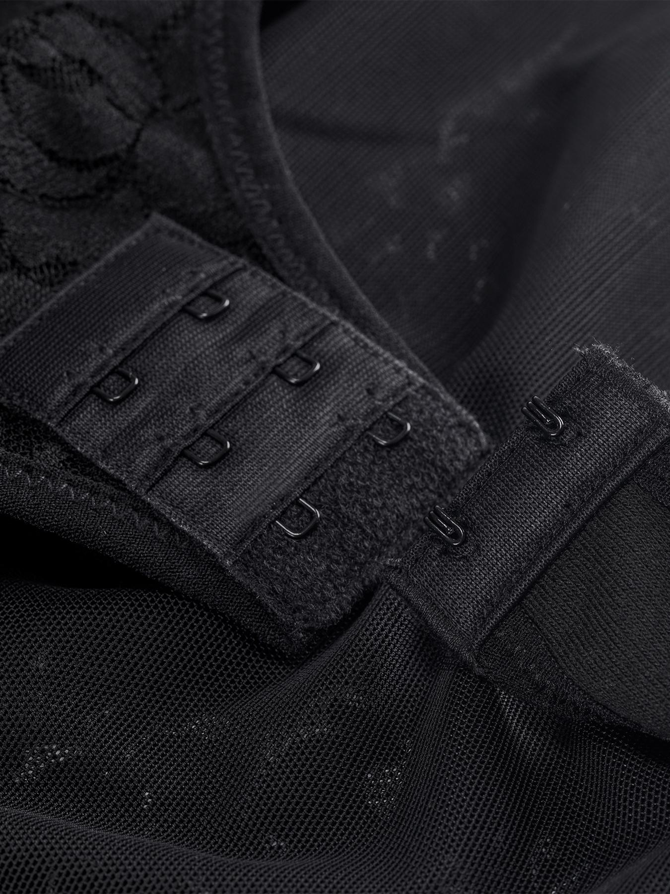 Plus Size Floral Lace Adjustable Strap Shapewear Cami Bodysuit, Breathable Comfortable Hook & Eye Closure Crotch High Stretch Shaper, Women's Shapewear for All Seasons