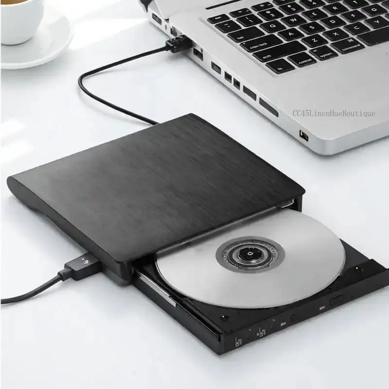 Portable USB 3.0 External CD/DVD Drive, High Speed Data Transfer CD/DVD Drive, Plug and Play Optical Drive for Laptop, Desktop, Computer, Laptop AccessoriesCC45LinenHueBoutique