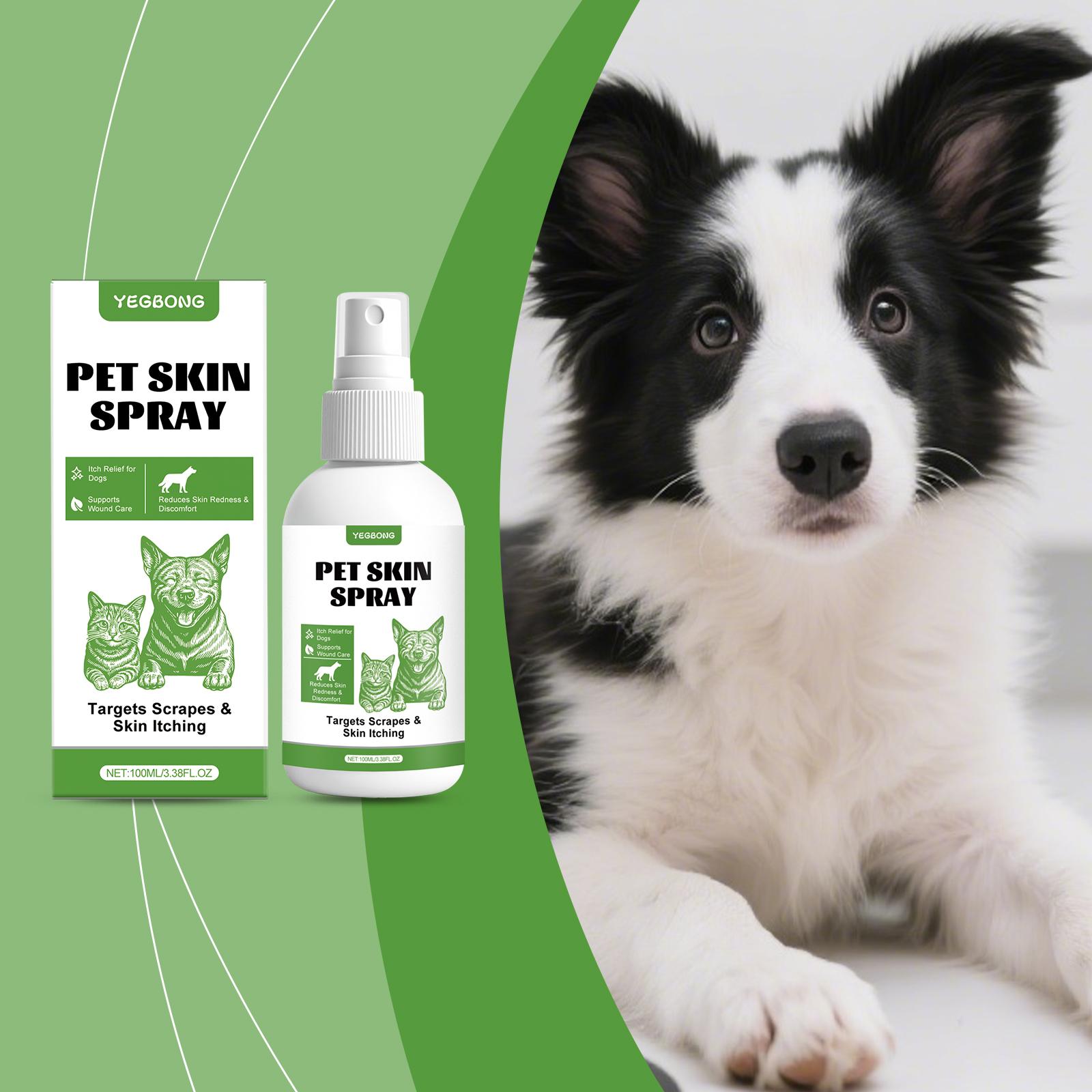 Yegbong Pet Skin Spray with Colloidal Silver & Centella Asiatica for Itchy Skin Relief and Wound Care 100ml