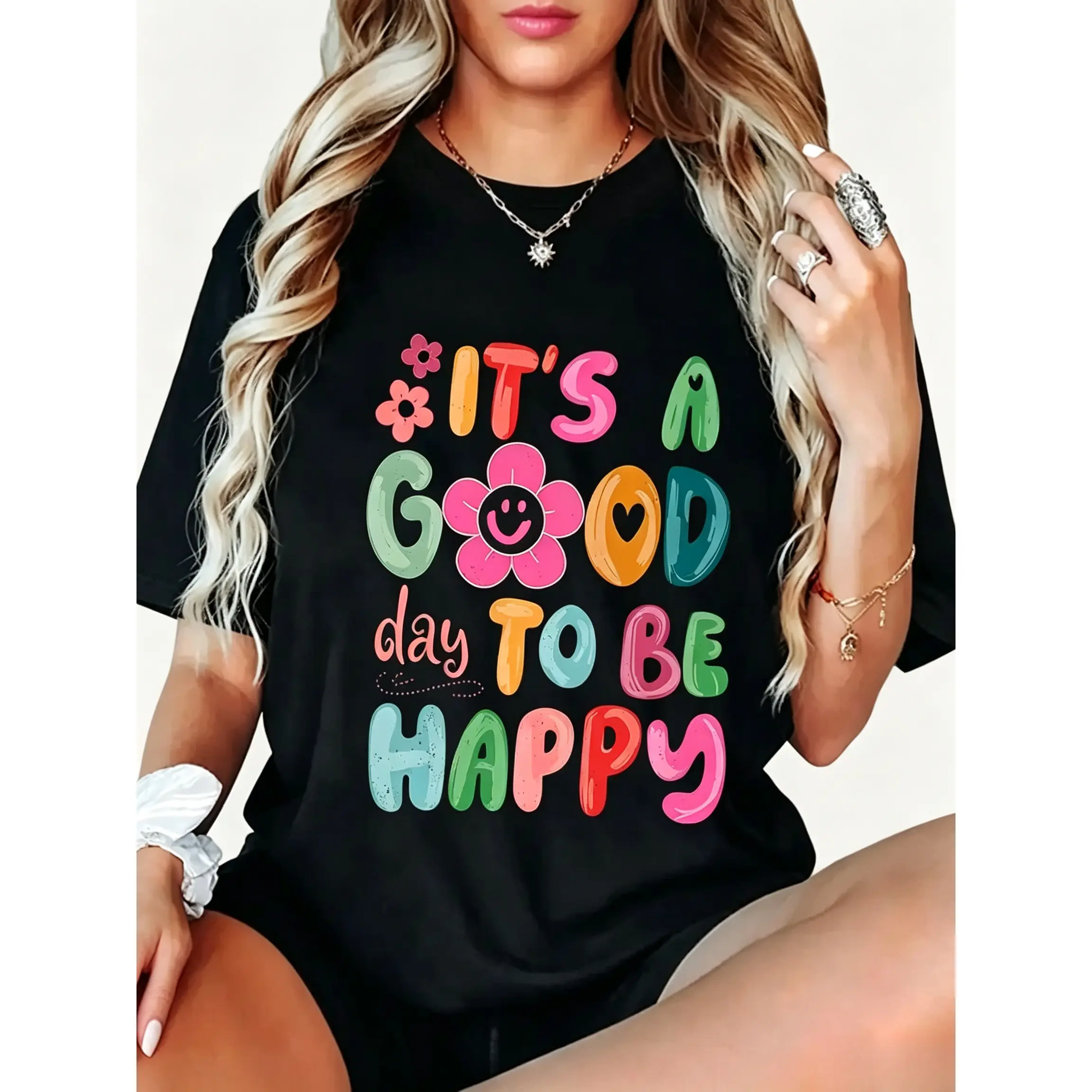 It's a Good Day To Be Happy T-Shirt, Retro Boho Hippie Shirt, Mental Health Shirt, Positive Inspiration Tee, Aesthetic Tee