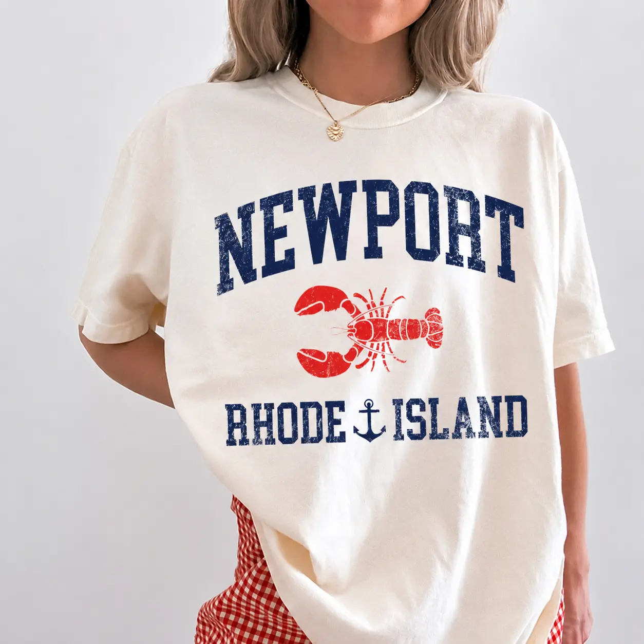 Retro Newport Rhode Island TShirt Fisherman Aesthetic Coastal Granddaughter T-Shirt Beachy Summer TShirts Trendy Lobster Tee