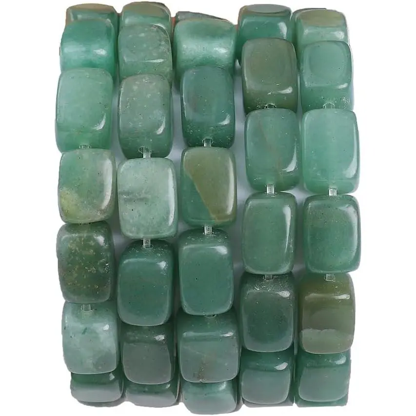 Green Aventurine Cuboid Stone Loose Semi  Beads for  Making 8mmx12mm 38cm/Strand