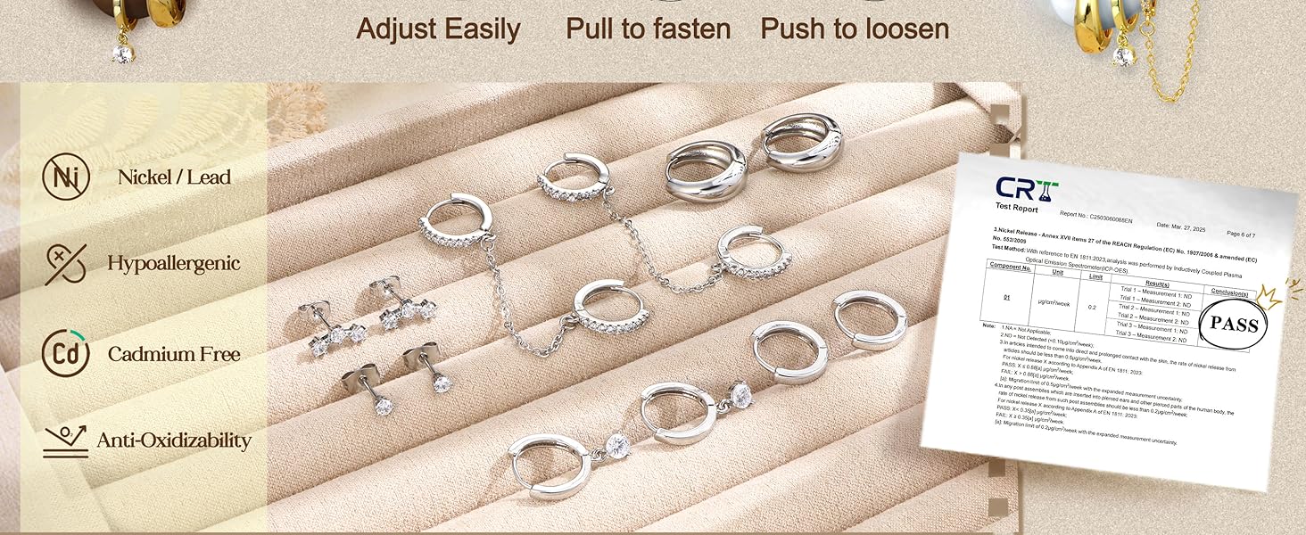 MILACOLATO 6Pairs Gold/Silver Earrings for Women Hypoallergenic Earrings Surgical Steel Cubic Zirconia Stud Huggie Hoop Cartilage Earring Set Chain Dangle Helix Hoop Earring Stack for Multiple Piercings