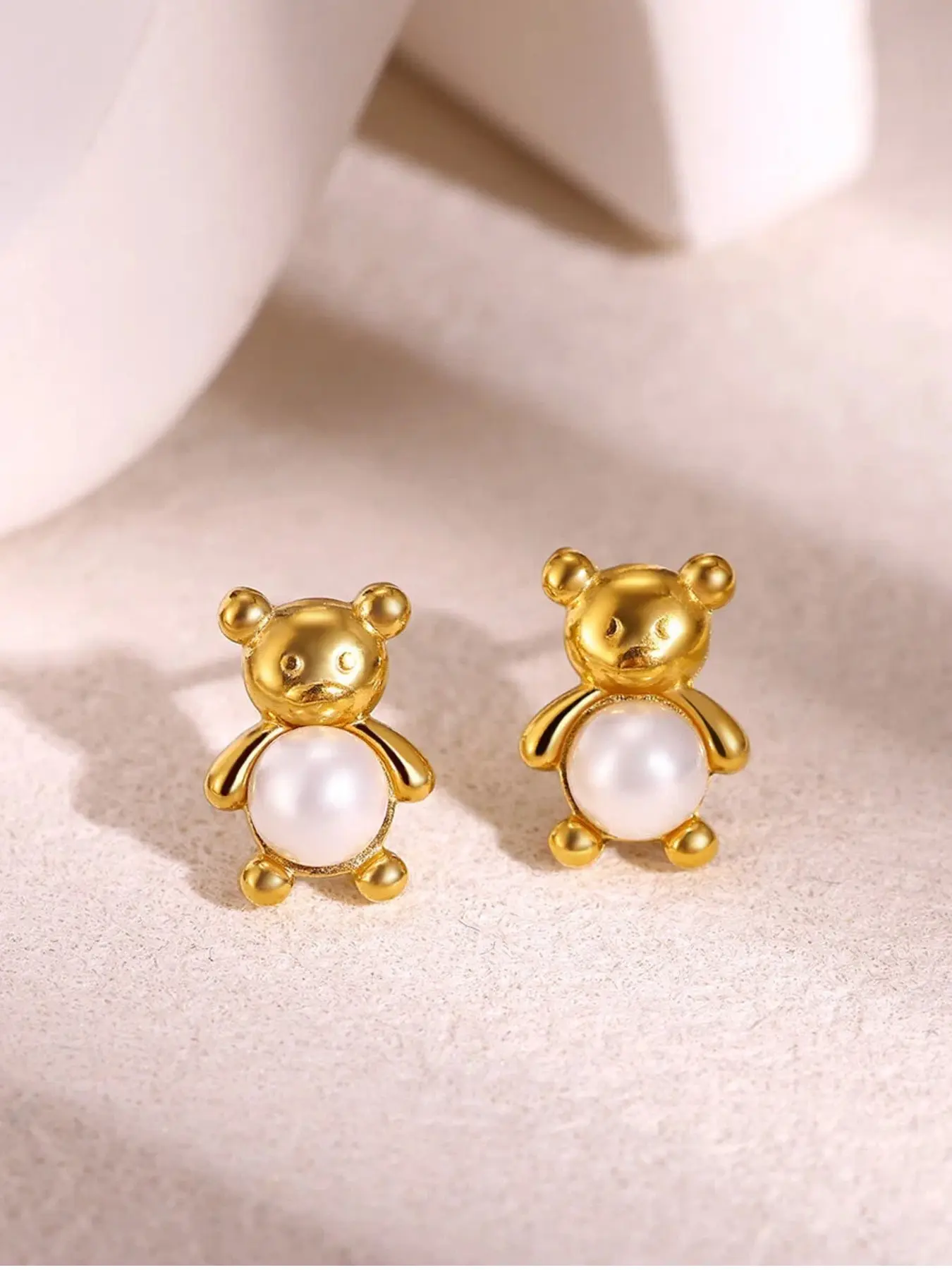 Adorable Stainless Steel Bear Stud Earrings, Cute Animal Pattern, All Seasons Jewelry, Perfect Gift for Her, Durable & Lightweight Design