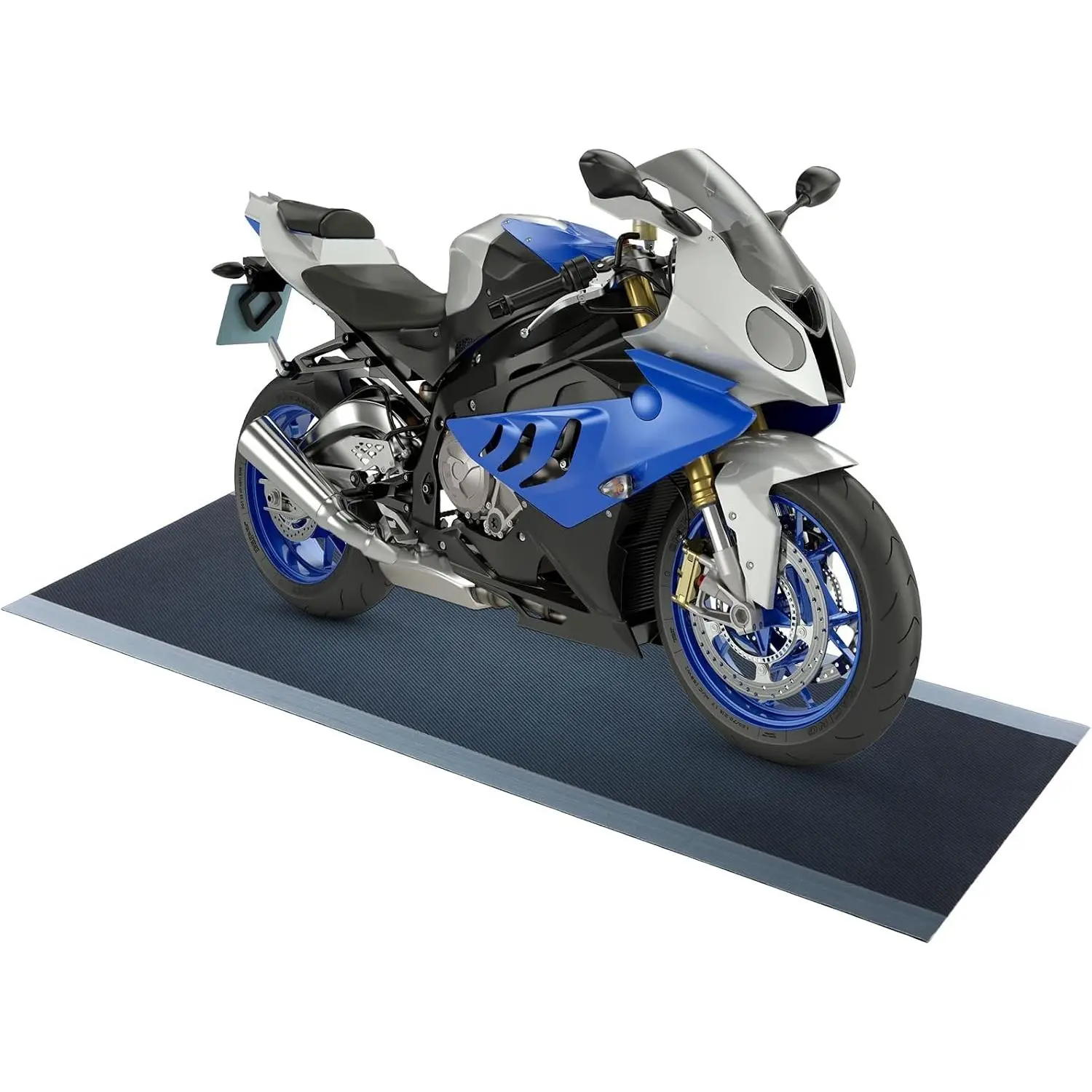 Drydiet Motorcycle Mat Garage Floor Rug Washable Parking Mats for Garage Floors Non Slip Oil Absorbent Pad Rubber Backing Layer Protects Floor(Metal Style,98 x 31 Inch)