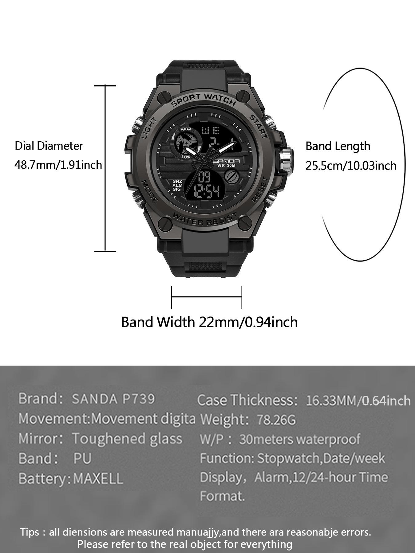 Men's Sportive Digital Watch, Fashionable Digital Watch with Luminous Dial & Alarm & Date Display Function, Waterproof Watch for Men with Box, Sporty Waterproof Watch