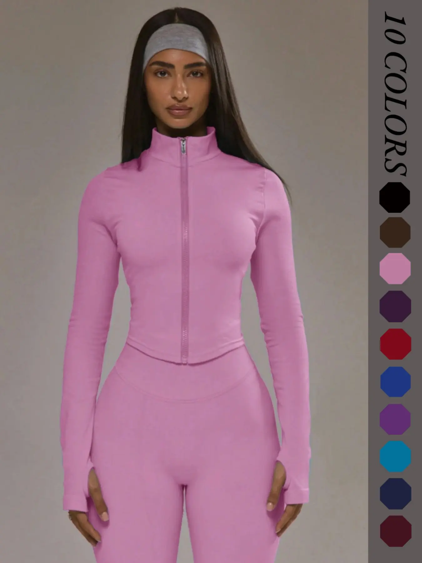 New Women's Trendy Sports Jacket with Finger Cuffs, Fall Winter Athletic Wear, Ideal for Fitness Training and Daily