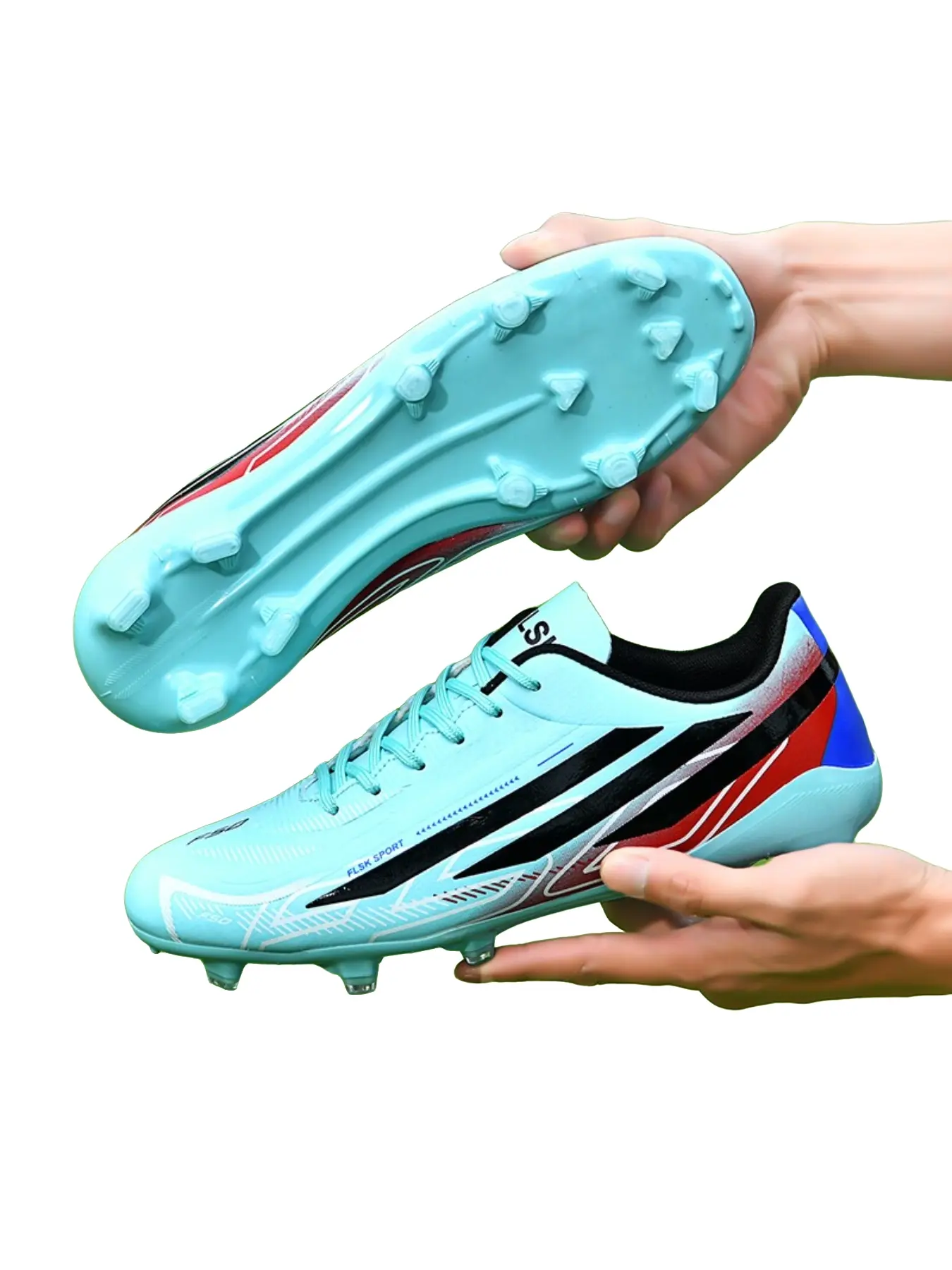 Unisex Football Shoes with Long Studs, Ideal for Grass Training and Matches, Sporty Style, Suitable for All Seasons, PU Upper, Tpu Sole