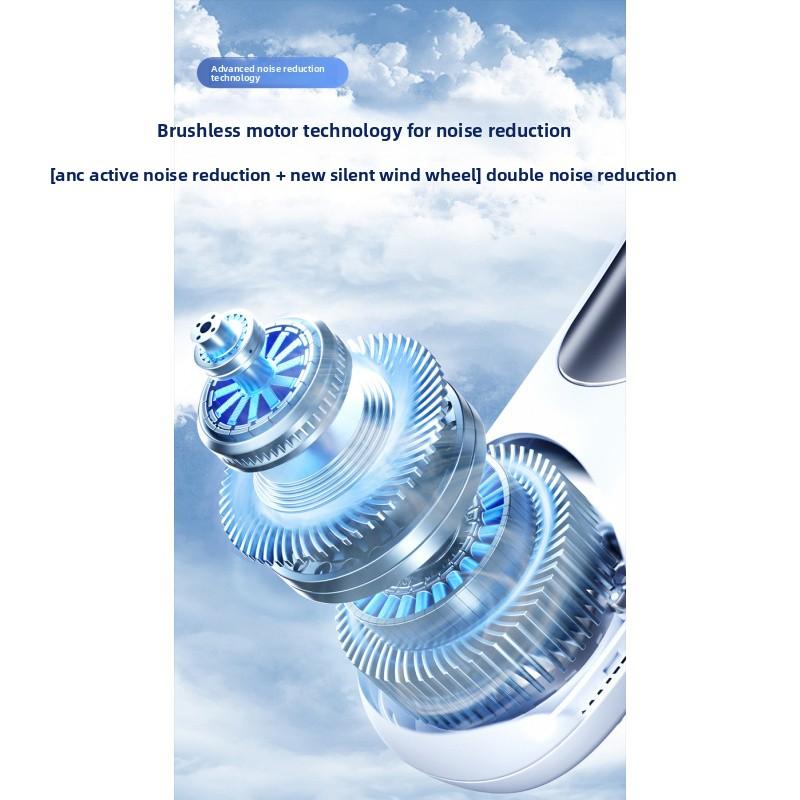 Portable hands-free neck fan with advanced semiconductor cooling technology. Features ice compress function and bladeless design for safe, comfortable cooling. USB rechargeable, lightweight and perfect for outdoor, travel, sports and daily use. Enjoy inst