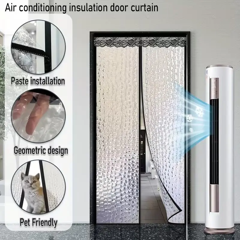 Traditional magnetic insulation door curtain, air conditioning EVA door cover, temperature controlled insulation door partition, courtyard and room automatic closing door mesh, fashionable decorative home decoration, Magnetic Doors