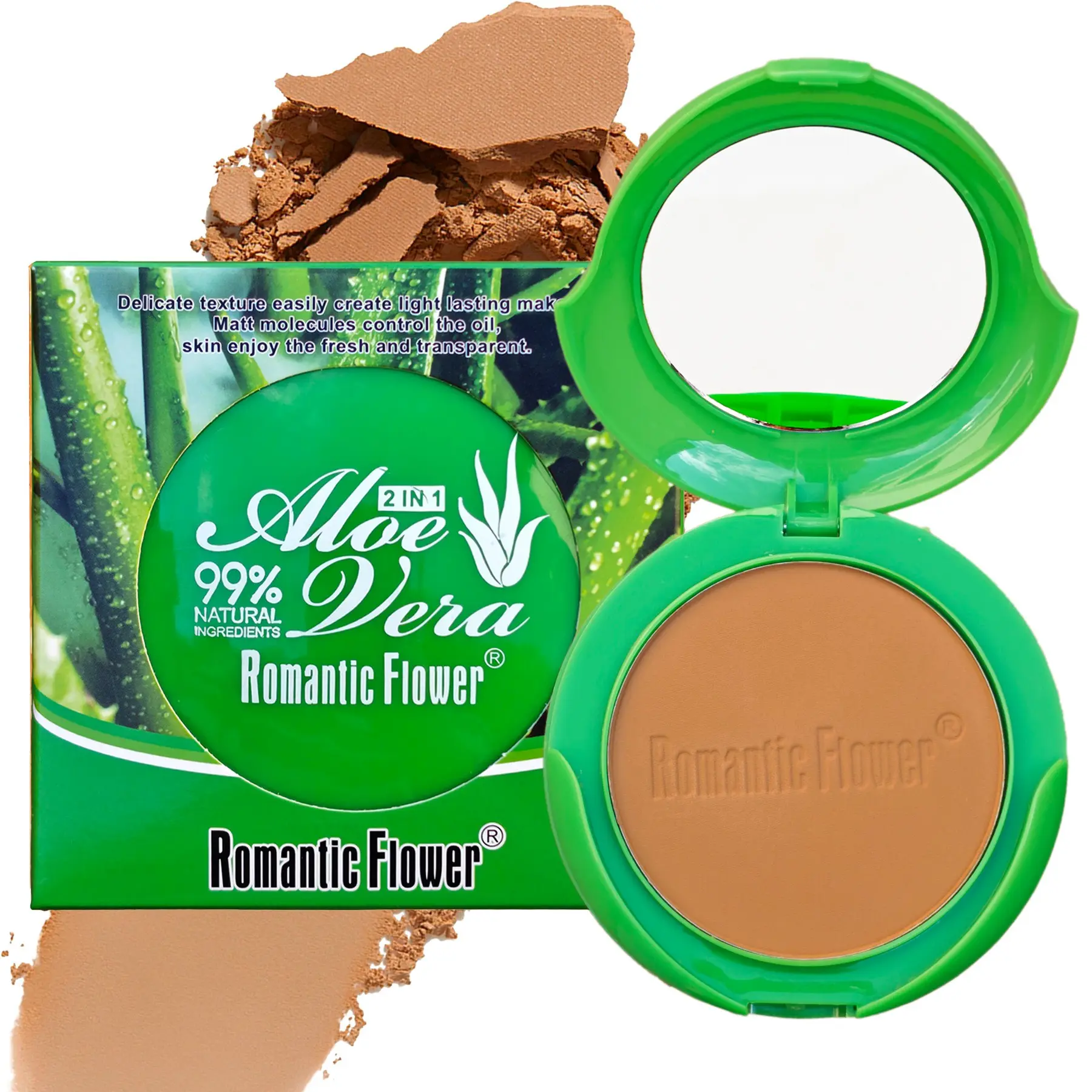 3 Shades Natural Pressed Powder, Dark Face Makeup Matte Makeup Finish Oil Control Waterproof Contour Compact Powder