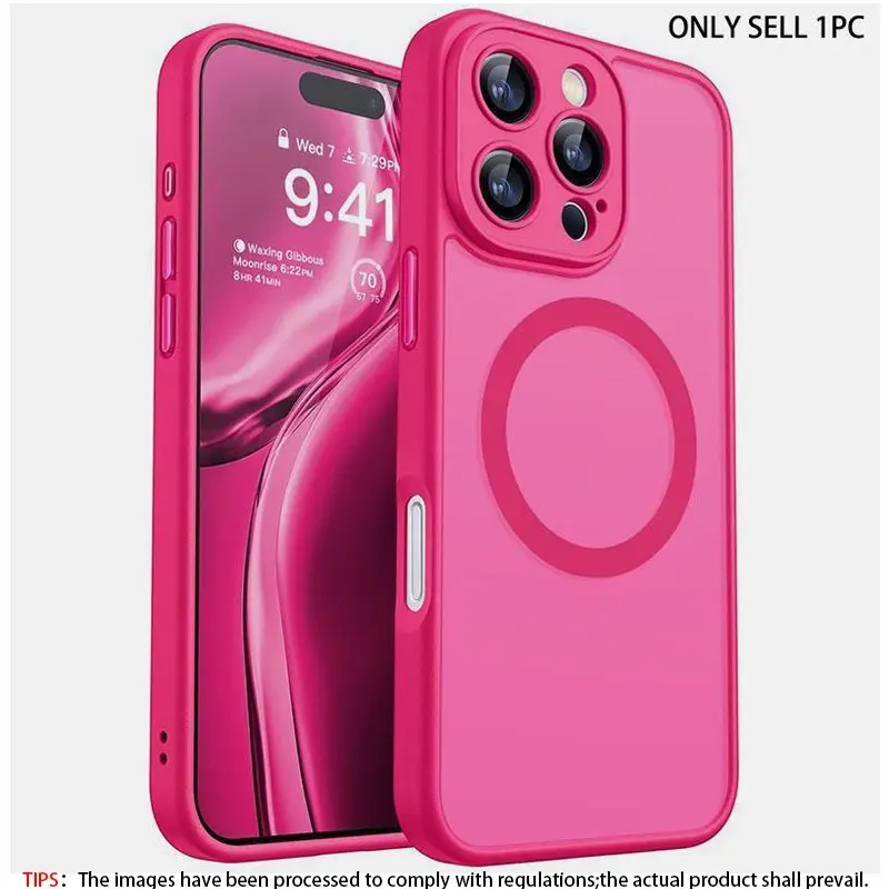 Matte Transparent TPU Shockproof Durable Protective Smartphone Case Cover Cellphone Casing for iPhone 17, 17 Air, 16, 15, 14, 13, 12 and 11 Pro Max or Plus and 16e, Compatible with MagSafe Wireless Charging, Phone Accessories