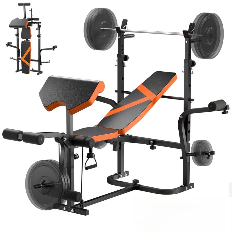 Weight Bench,Multi-Function Strength Training Bench Press Exercise Equipment, 6 in 1 Adjustable Weight Bench with Leg Extension,For Home Gym 600LBS
