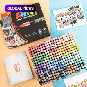 Acrylic Drawing Markers Set, Art Markers Pen, Durable Fade-Resistant Marker Pens, Perfect for Painting Illustrations & School Projects, Suitable for Paper Fabric Wood Plastic