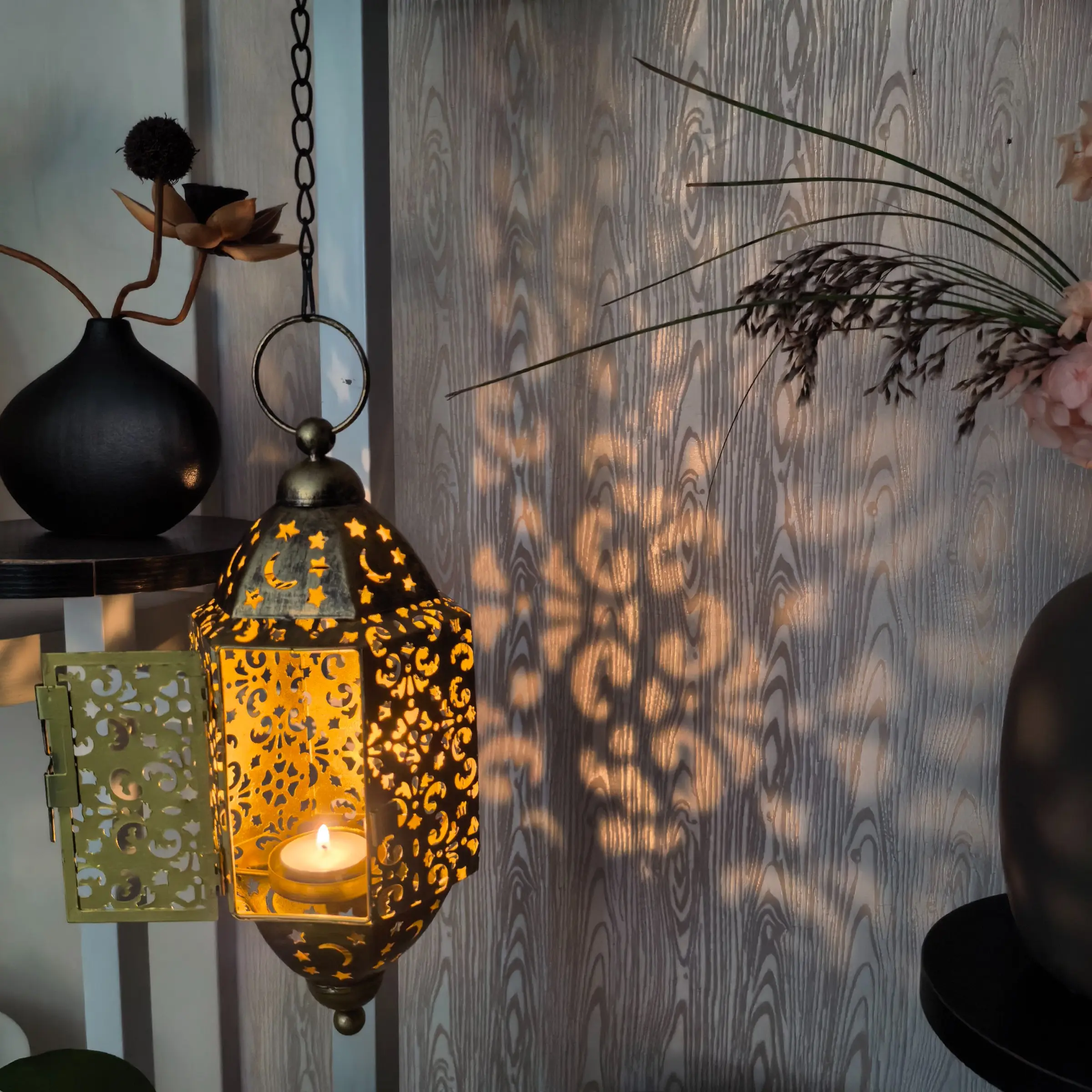 Moroccan Style Hanging Candle Lantern Shade, Indoor/outdoor Decorative Tea Light Holder, Perfect for Patio, Porch, Ramadan, Home Decor, Home Accessories, Decoration Items, Tea Light Candle Holders