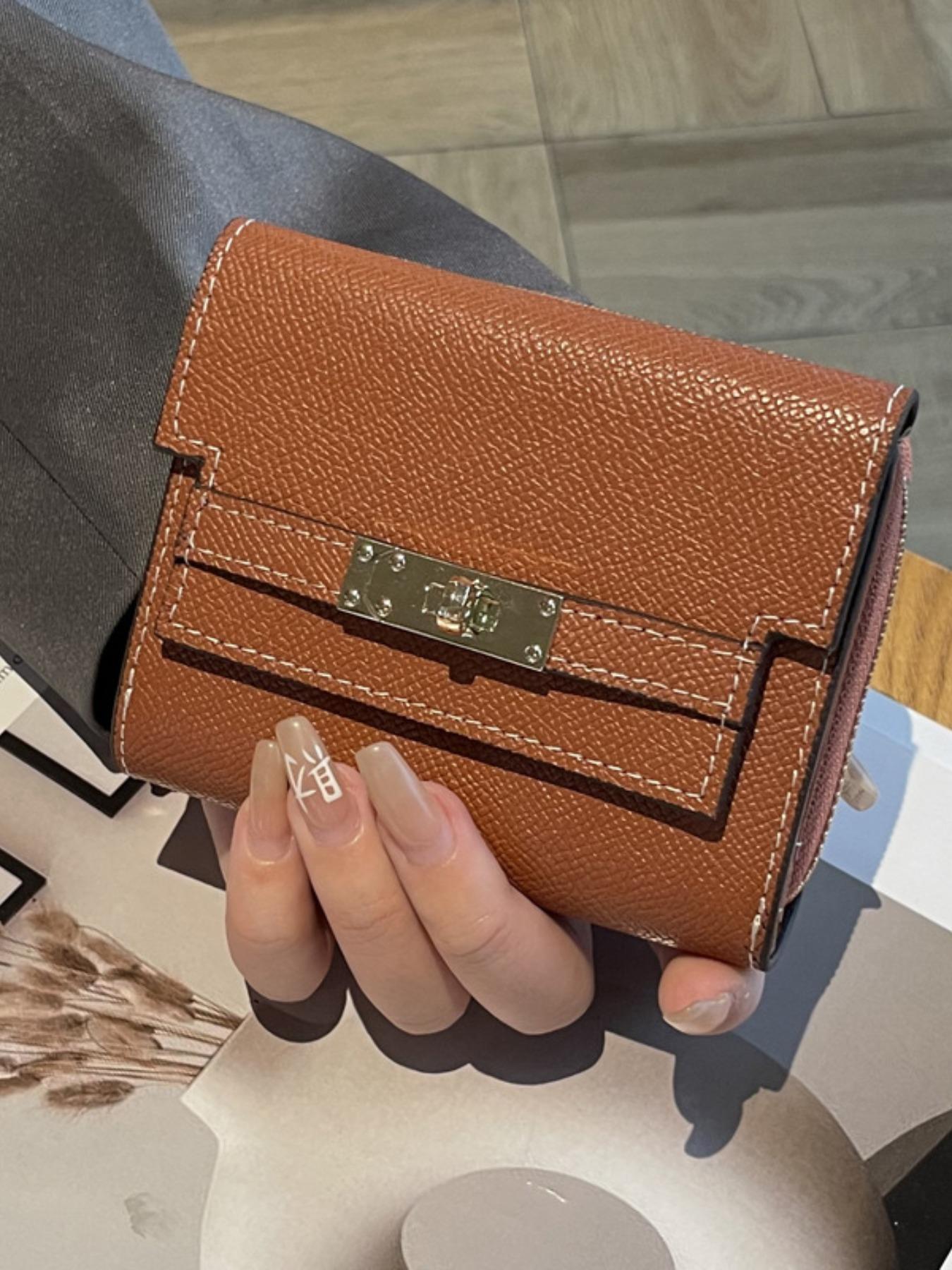 Ultra-Thin Leather Card Holder with Lock & Keychain, Compact Zipper Card Case, Exquisite Unisex Design for Daily Travel & Portable Carry