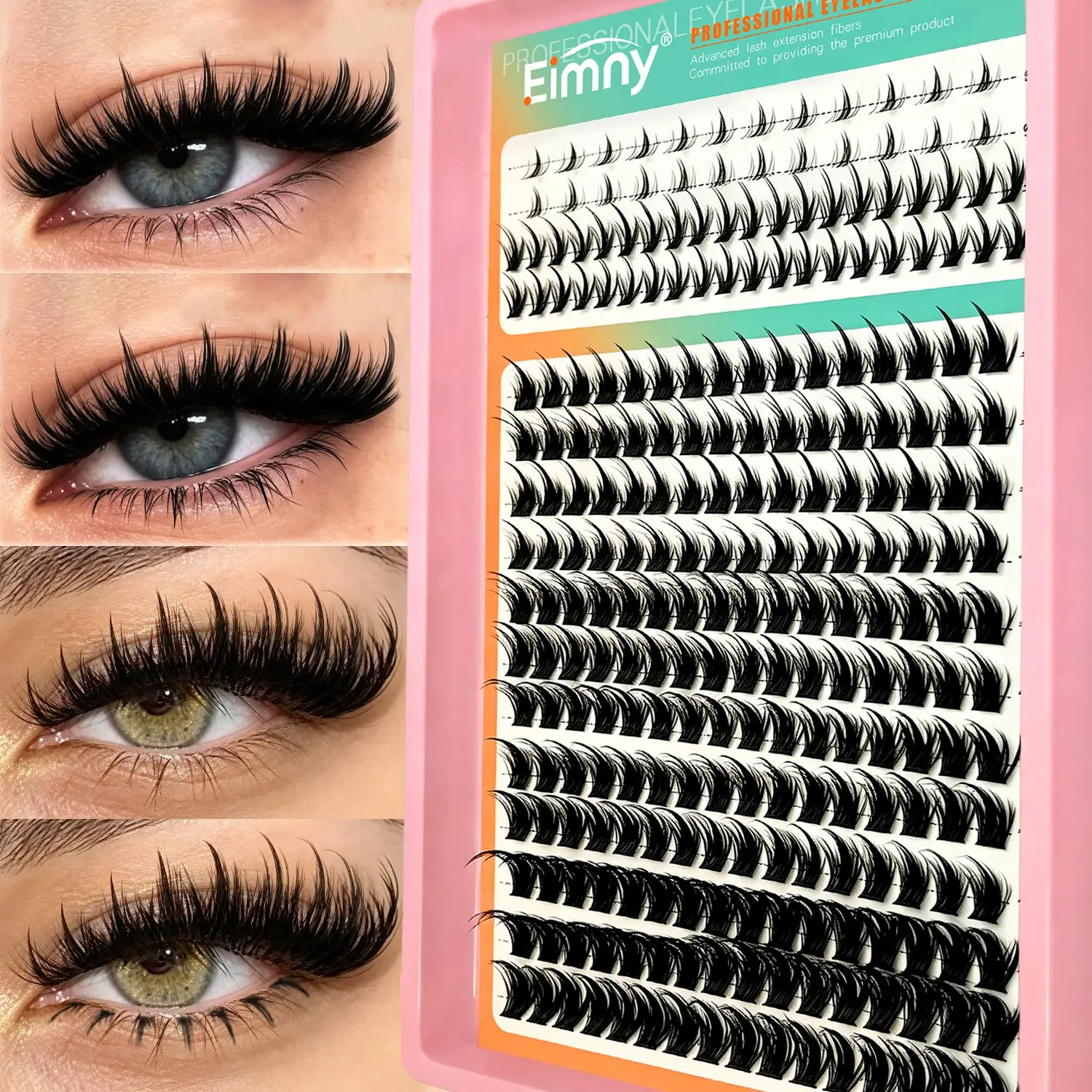 256Pcs Spiky Fairy Manga Eyelashes Clusters, D Curl Sharp Tip Fluffy Faux Mink Individual Eyelashes with Two Kinds of Lower Under Lashes, 5-6mm& 10-16mm Anime Doll Eye Lash Extensions, Reusable DIY Cluster Lashes for Cosplay & Daily Party Makeup