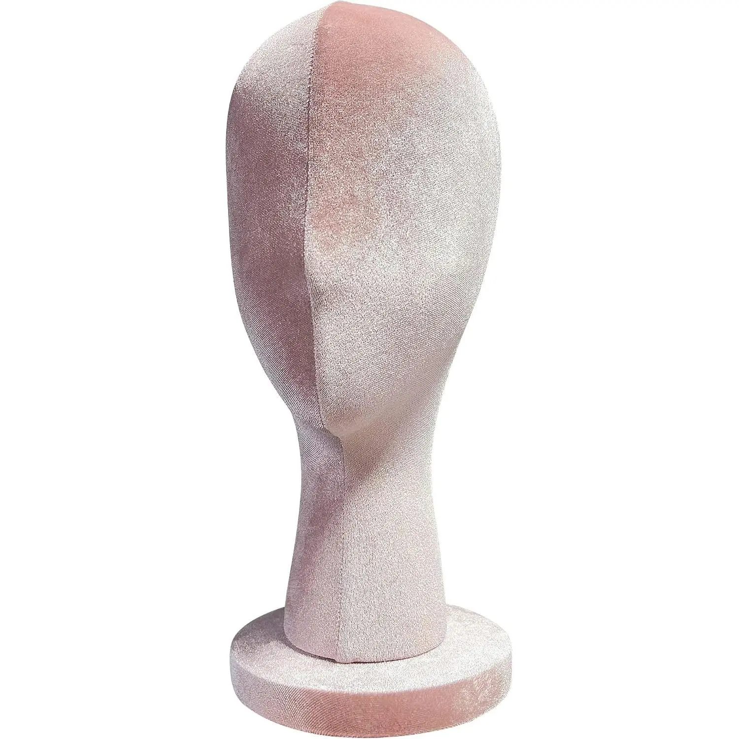 Female Pink Head Mannequin, Velvet Wig Head Stand Dress Form, Head Model Can Wear Earrings for Hat Wig Jewelry Clothing Display, Rose Red, 35cm