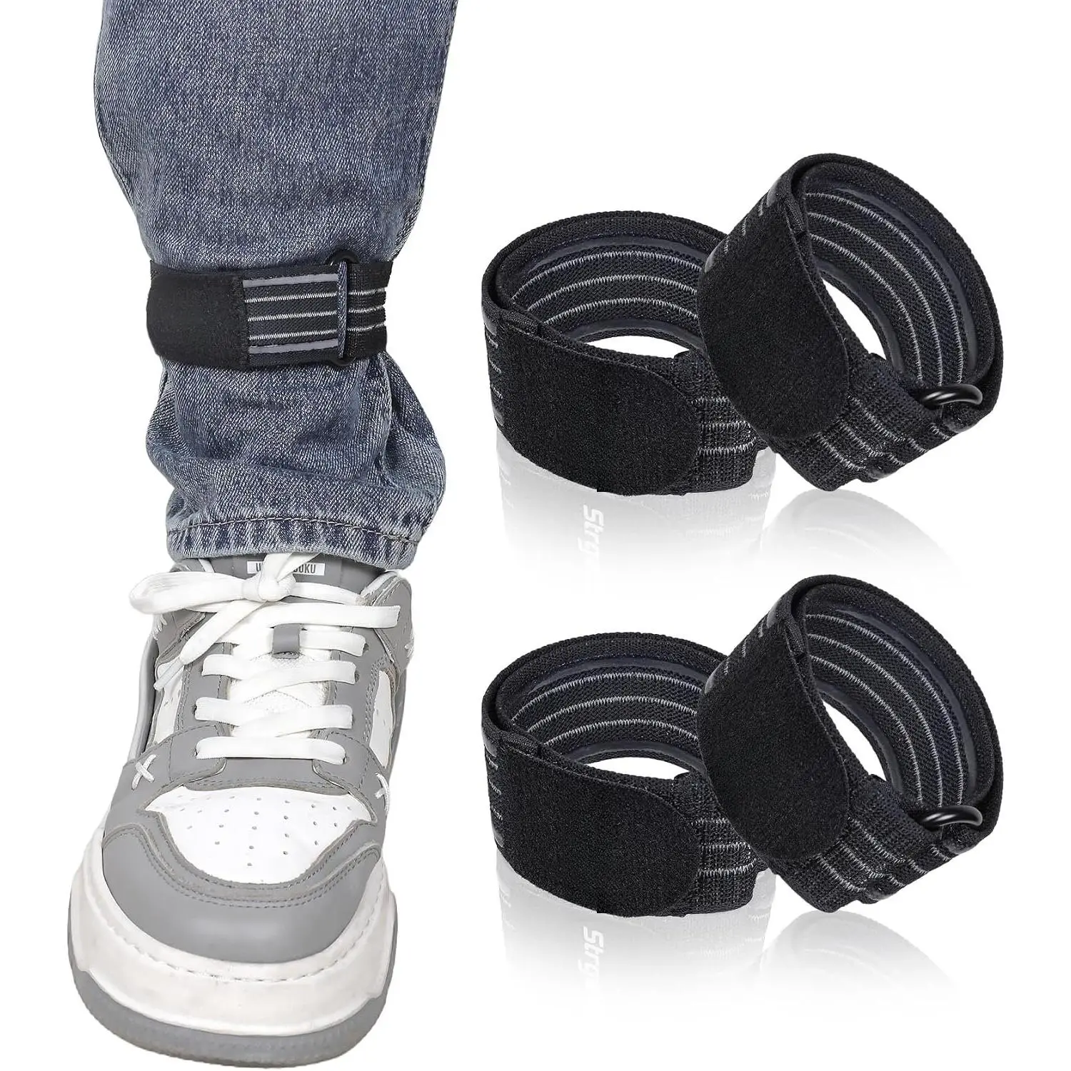 Elastic Boot Straps with Anti-Slip Strips, Cowboy Boot Straps Ankle Strap Adjustable Pant  Straps