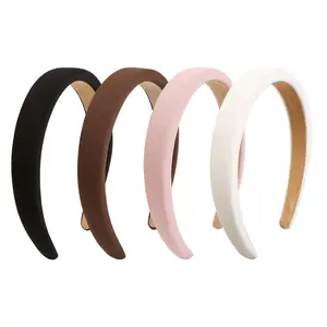 Trendy Padded Non Slip Headbands for Women, Thick Headband for Girls, Comfortable Hairbands Hair Accessories 4 Pcs
