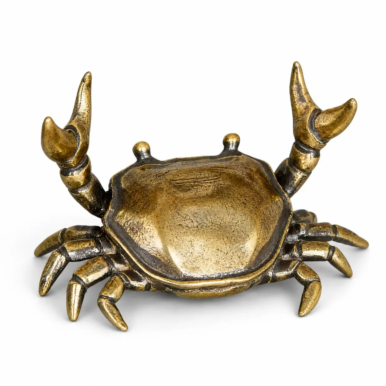 Vintage Crab Desktop Decorative Piece, Antique Copper Tea Pet, Brass Pen Holder, Desk Accessory, Elegant Home Decoration, Desktop Ornaments