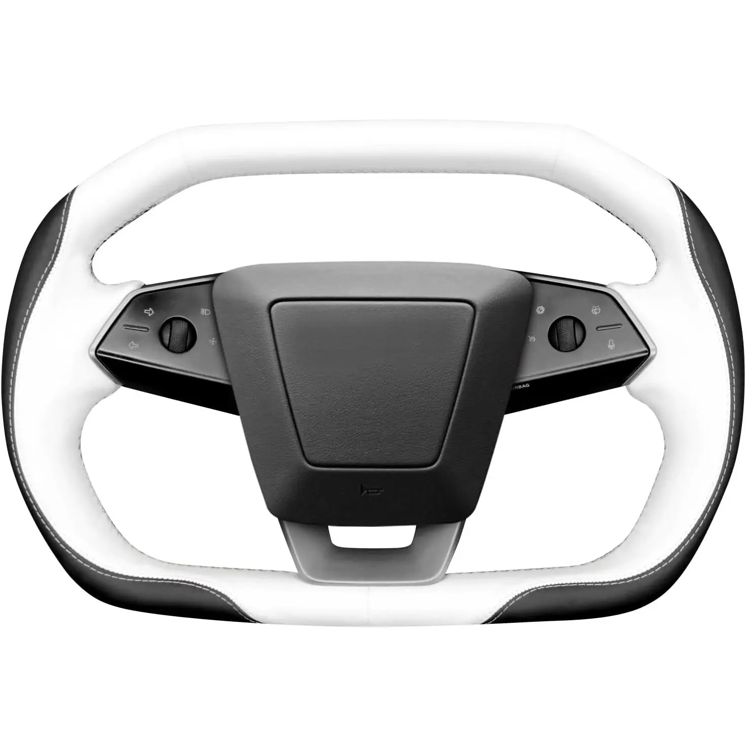 54：3D Style(White&Black PU Leather&White Thread)