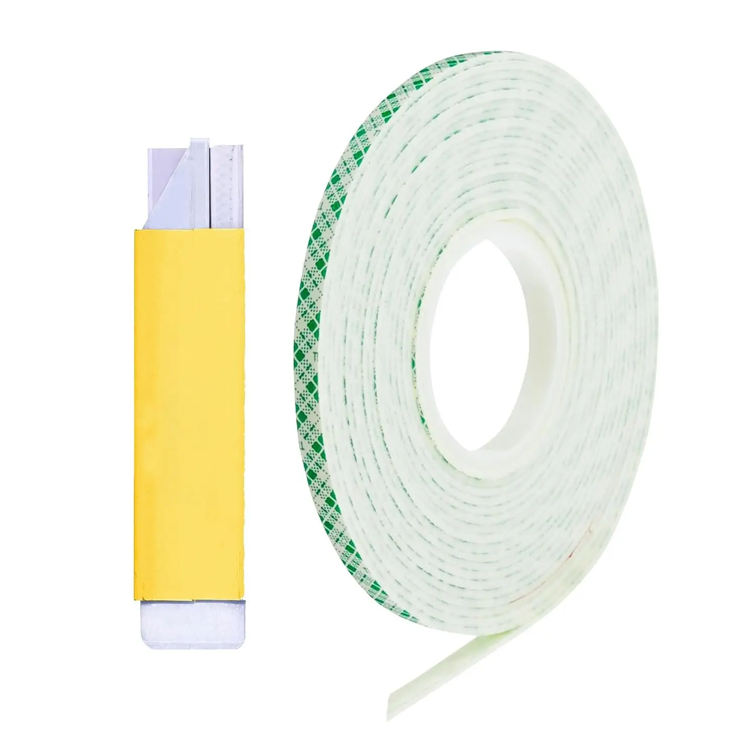 Double Sided  Tape, 4016, 0.25" x 5 Yards, White, Heavy Duty, Double Coated Polyurethane  Tape,  for Indoor Mounting, Bonding, Attaching, Crafting, Card Making Projects
