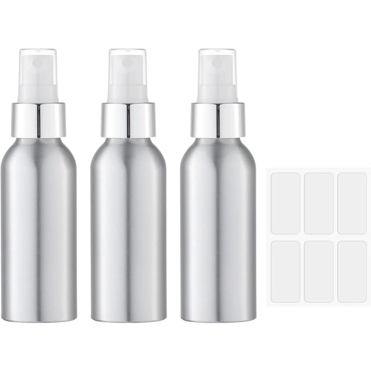 Small  Bottle for Travel - 3.4 oz Fine Mist Aluminium Empty Sprayer for Perfume - Mini Size Atomizer for Essential Oil -  Mister for Liquid  TSA Approved 3 Pack