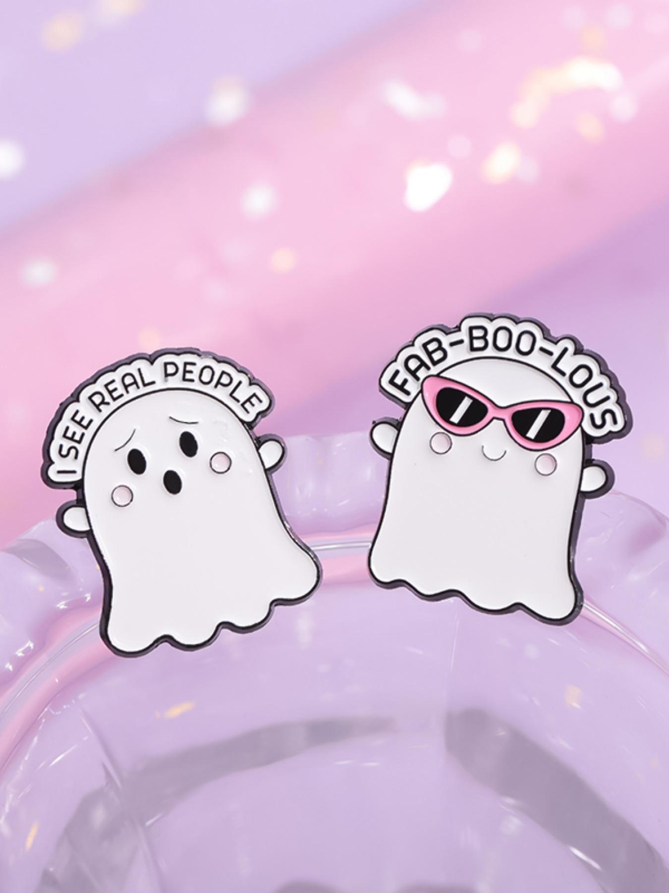 Cute Cartoon Ghost Design Brooch, 7 Counts/set Novelty Badge for Clothes Hat Pin, Fashion All-match Kawaii Accessories As Gift for Women & Men