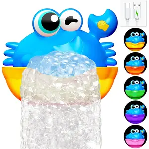 Bath Toys for Kids 1-3, Light Up Baby Bath Toys Crab Bubble Maker with Colourful Light Toddler Bathtub Birthday Gifts Easter Stocking Stuffers for Boys Girls 1-5fidget toys