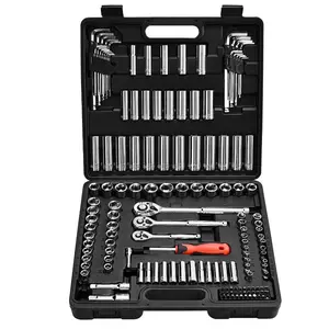 VEVOR Socket Set, 69 Pieces, 3/8 1/4 inch Drive Socket and Ratchet Set, SAE and Metric, Deep and Standard, Mechanic Tool Kit with Accessories and Storage Case, CR - V Alloy Steel, for Auto Repair