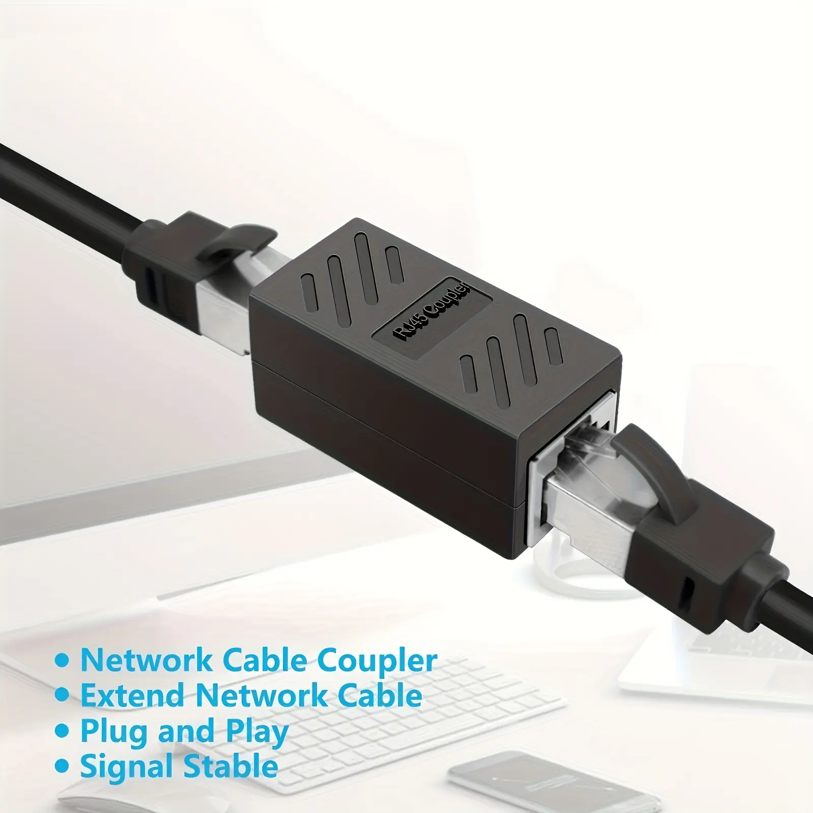 1/2/5/7pcs High-Speed RJ45 Ethernet Coupler Adapter - Compatible with Cat7/Cat6E/Cat6/Cat5E/Cat5 Cables, Male to Male Connector for PC, for Switch, Router, Gaming Console