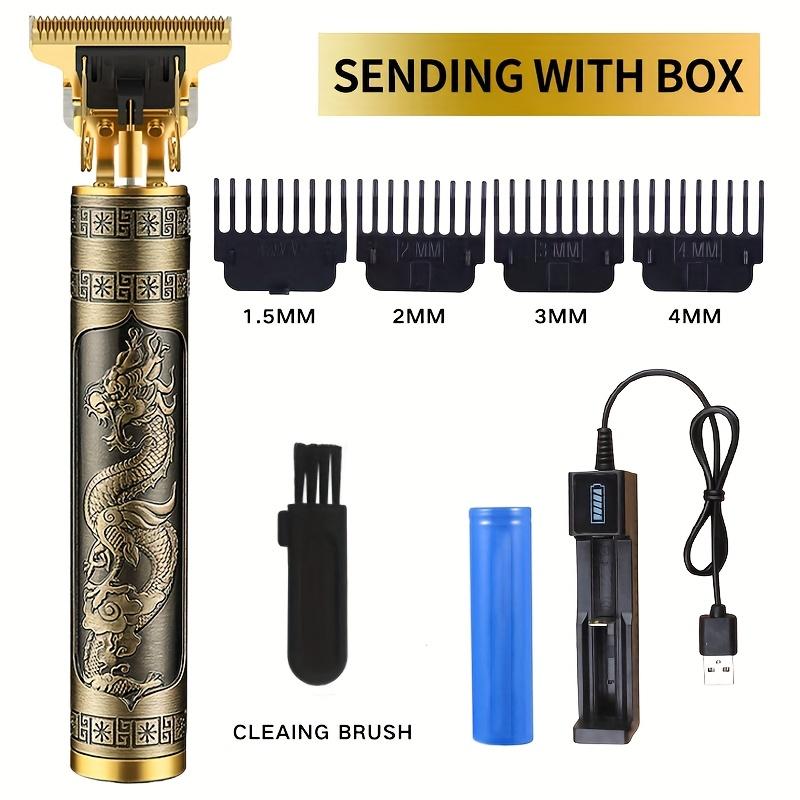 [Perfect Styling Tool] Men's Hair Clipper And Beard Trimmer Professional Set, Practical And Portable With Strong Endurance To Help You Create A Perfect Look For A Long Time!(All Metal Body, Metal Head, Gold, Black, Bronze)