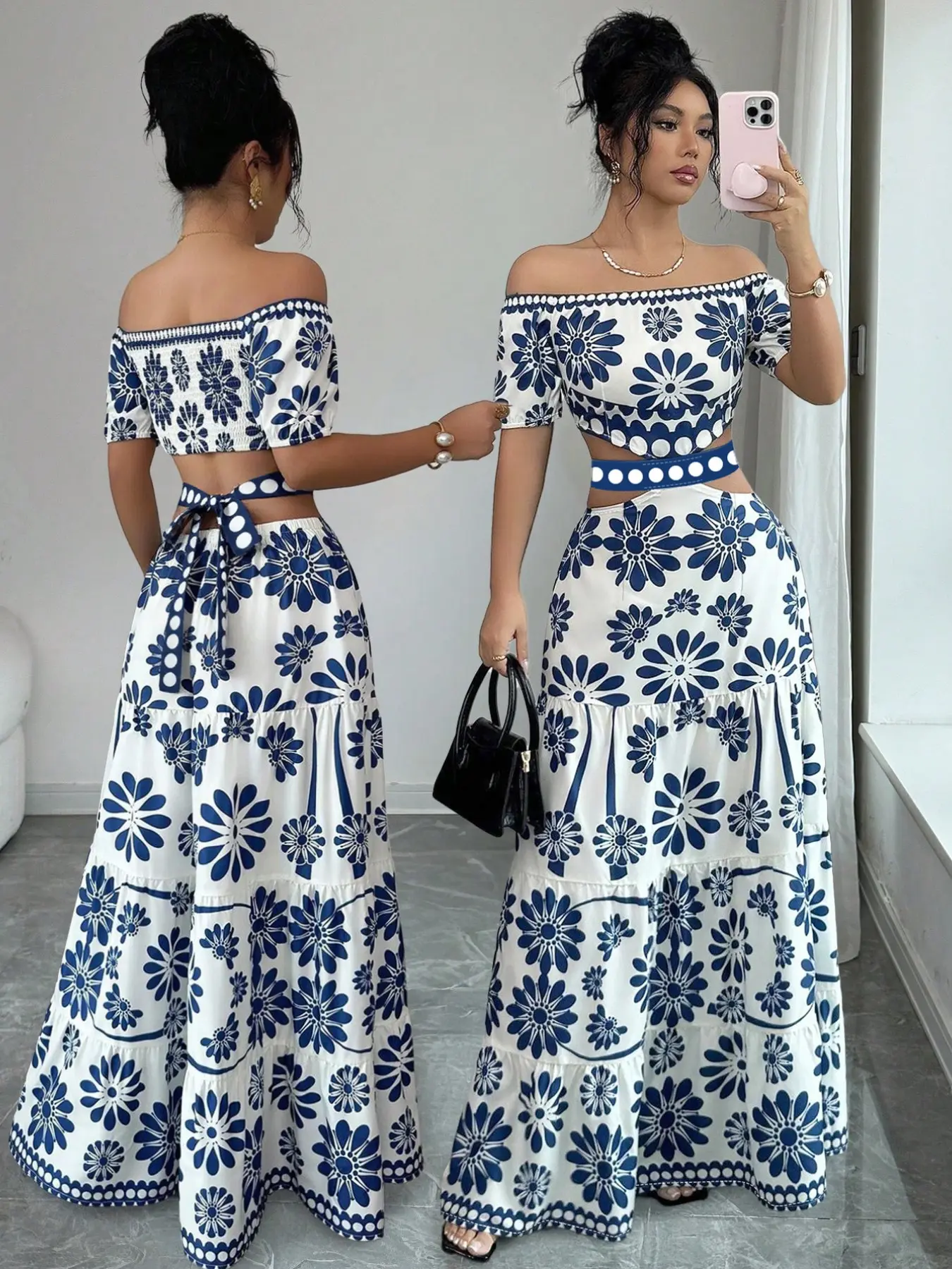 long skirt with crop top - TikTok Shop
