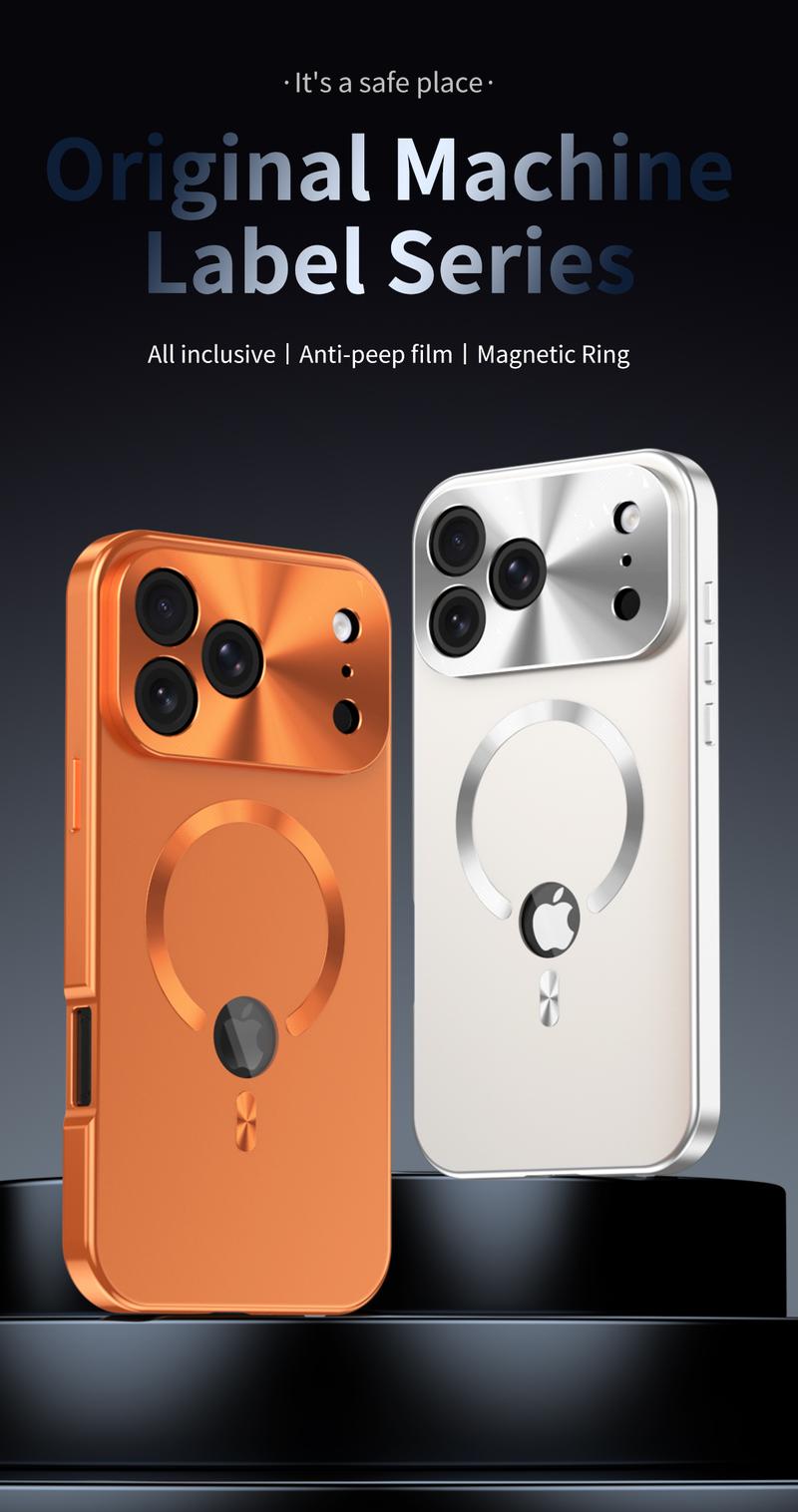 【Metal + Plastic No All Metal】Metal Frame iphone 17 Pro Max Case Purple Full Coverage Privacy Screen Lens Protection Magnetic TPU Back International Warranty Phone Cases phone case 17 pro max