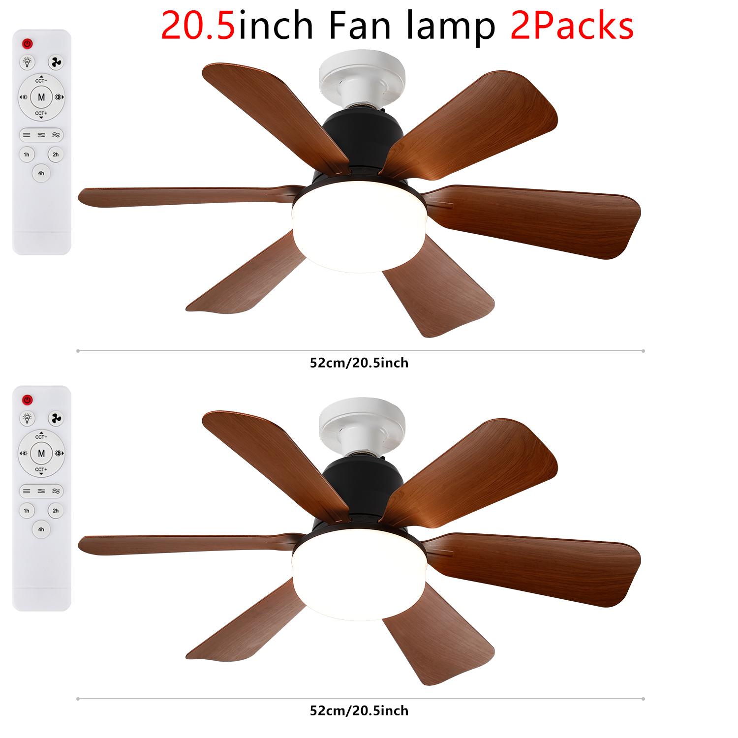 Remote Control Socket Fan Light, 2 in 1 Adjustable Wind Speed and Lighting Ceiling Fanlights, Dimmable Ceiling Lights, Easy Ceiling Mount for Living Room Bedroom Kitchen