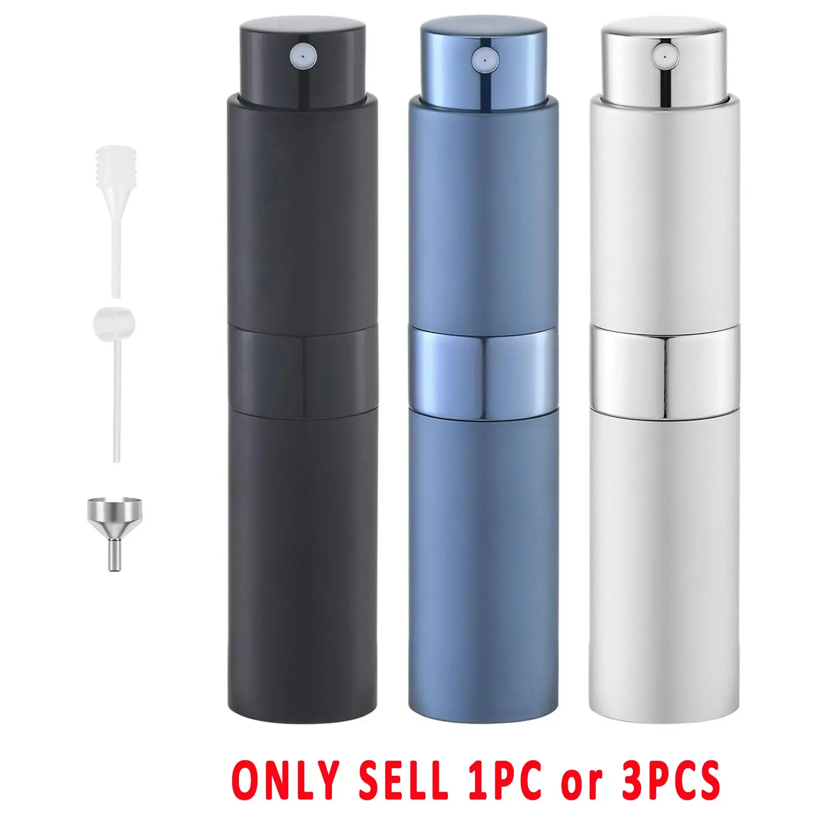 1/3pcs 10ML Refillable Perfume Bottle, Cosmetic Makeup Portable Mini Liquid Spray Container, Travel-Essential Perfume Dispenser with Beach Travel Storage Bag, Cosmetics Accessories Makeup Tools