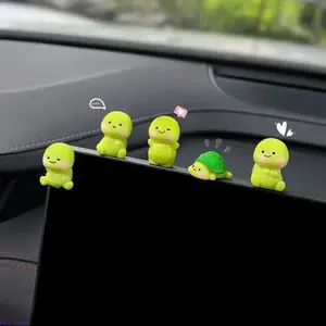 5 Pack Cute Mini Turtle Car Ornaments Cartoon Dashboard Figurines Fun Decompression Decor For Car EV Center Console Personalized Vehicle Interior Accessories